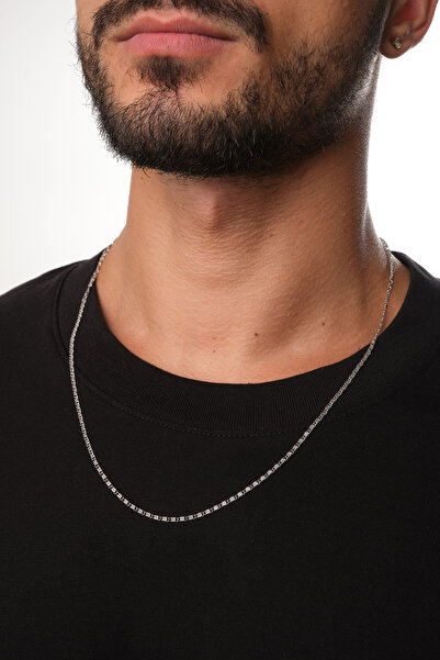 ByFlorya Jewelry Çelik Ataç Salyangoz Erkek Zincir Kolye 2mm Kararmaz