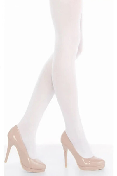 Kezban Tekstil Nbb Women's White Micro 40 Soft Banana Pantyhose 1 Piece