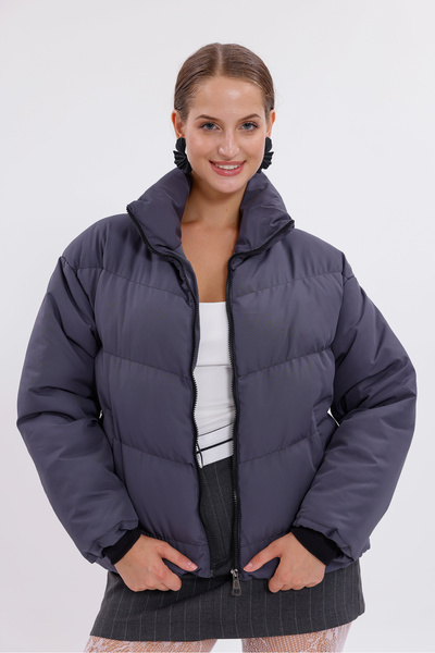 Montland Γυναικείο παλτό με επένδυση από ανθρακί - Όρθιος γιακάς, Αδιάβροχο - Ανθεκτικό στο κρύο