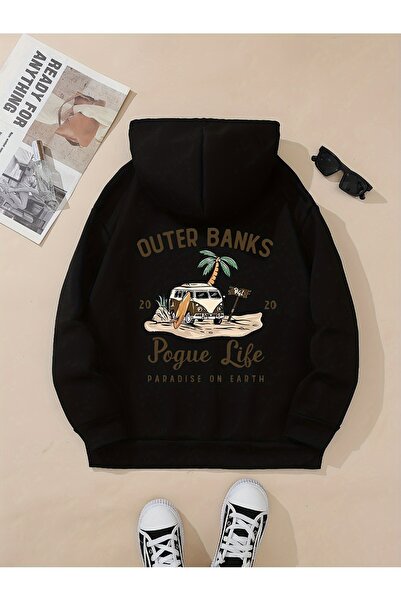 trendypassion Hanorac oversize unisex cu imprimeu Outer Banks