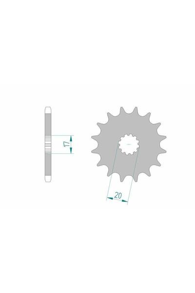 AFAM Pinion față standard din oțel 94118 - 428 - 12 dinți (pentru motocicletă)