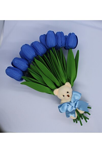 BYBAL Ayıcık Detaylı 16lı Lale Buketi Sevdiklerinize Özel Hediye