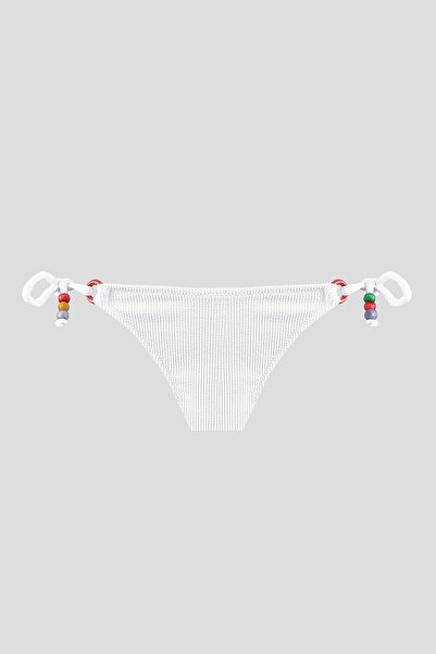 LOYA Beyaz Square Wick Yandan Bağlamalı Tek Alt Bikini
