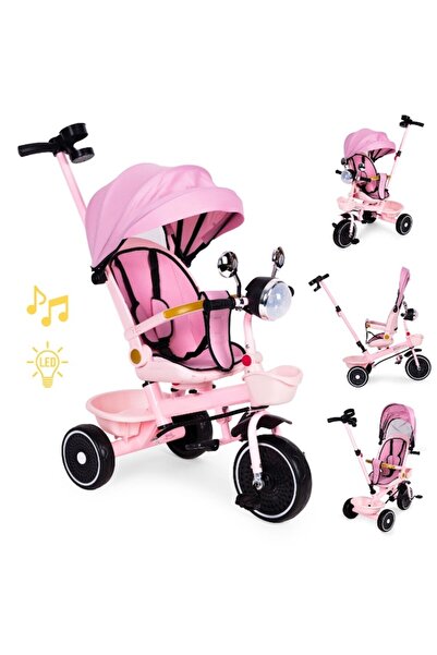 ideal STORE Τρίκυκλο 2 σε 1 για παιδιά, περιστρεφόμενο κάθισμα 360°, μεταλλικό σκελετό, ρόδες EVA, ζώνες ασφαλείας