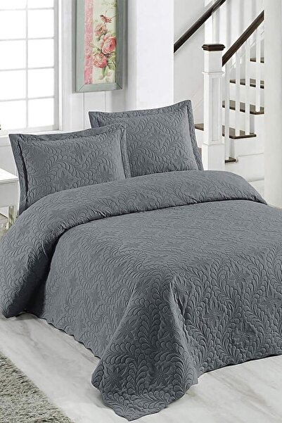 STOREMAX Sarmaşık Çift Kişilik Düz Renk Yatak Örtüsü - Füme 1191480