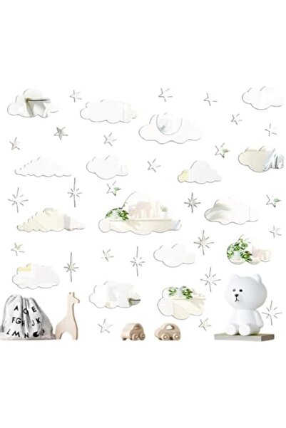 Slasa ملصقات حائط أكريليك عاكسة ثلاثية الأبعاد - تصميم نجمة غائمة