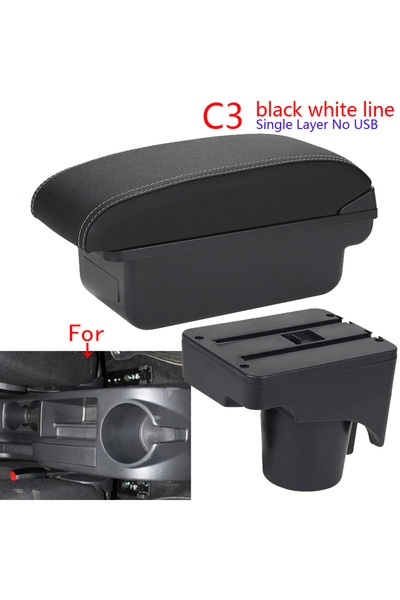 Choice3 مسند ذراع C3 أسود وأبيض بدون USB لسيارة فولكس فاجن جولف 6، مناسب لـ V...