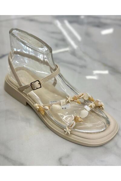 Zuum Palmora Women's Sandals with Seashell Detail - Beige