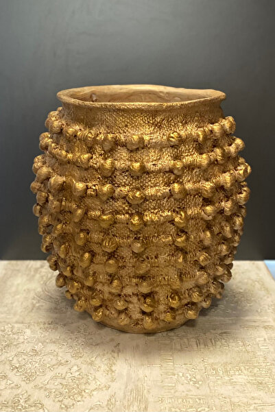 Tasarloxi Noktalı Büyük Polyester Saksı