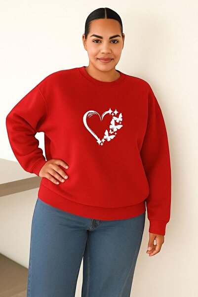 DM DOLCE MORE 3-нишка джърси блуза с пеперуда и сърце, овърсайз, унисекс