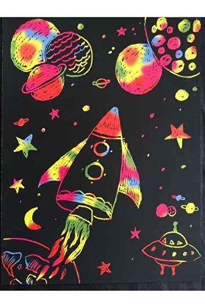 badescraft Magic Black Notebook- Rainbow Notebook- Scratch Notebook Spiral A6 Size 10 Pages 1 Piece