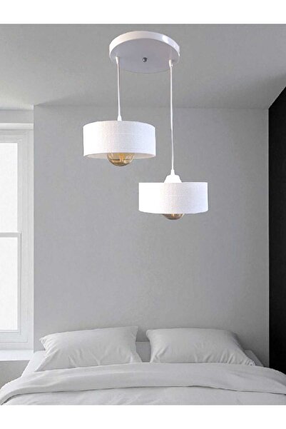 PAMUK'S DESİGN İkili Beton Görünümlü Şapka Avize Sarkıt Loft Stil Modern, Vegan, Çevre Dostu, Salon Mutfak