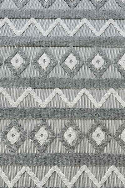 Decomia Home Nora Dokuma Bukleli İskandinav Modern Gri Salon Halısı Mutfak Halısı Halı Yolluk