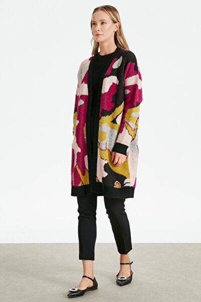 Tığ Triko DESEN DETAYLI HIRKA SİYAH