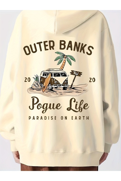 trendypassion Hanorac oversize unisex cu imprimeu Outer Banks