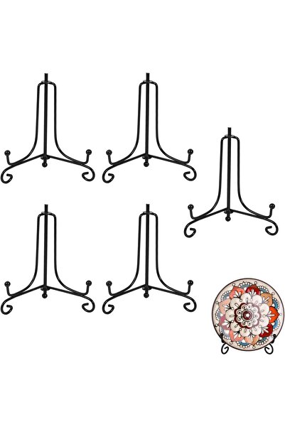 Bukela Iron Display Stand, 5 Pack Black Iron Plate Holder, Multifunction Plat...