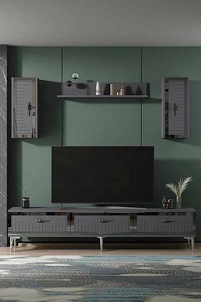 CENEYRA TVR1801AS - TUNA TV ÜNİTESİ ANTRASİT SILVER 180CM