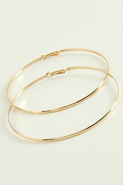 ZERO LAND Hn-Shop Flat Metal Hoop Earrings 9-10 Cm-9 cm