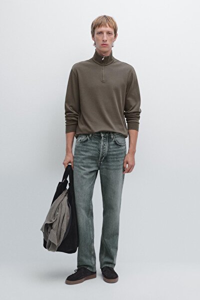 Massimo Dutti Fermuarlı dik yaka polo t-shirt