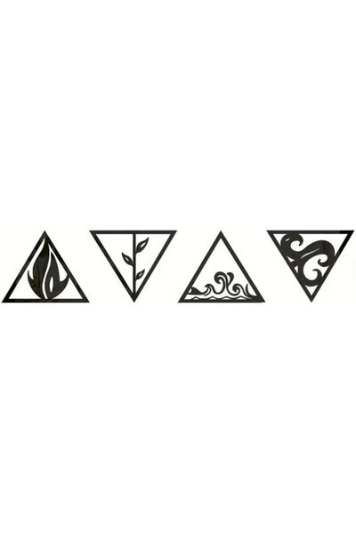 Slasa Acrylic Mirror Wall Stickers with Four Elements - Triangle Design 11.8 × 14.4 inches featuring Wind
