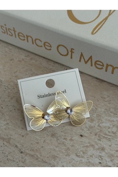 LUXSTONE Gold Butterfly Earrings