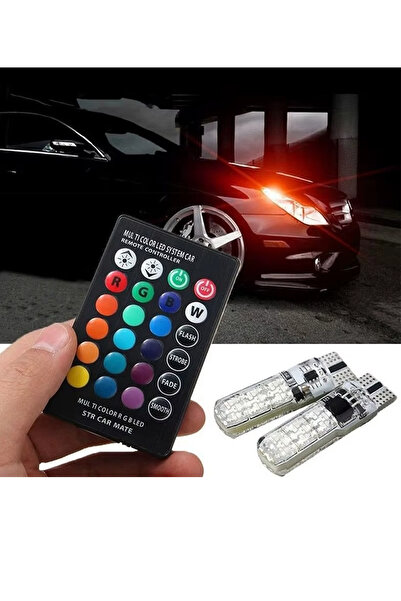 MeyZone Yeni Nesil T10 Kumandalı Rgb T10 Park Ledi Far Ledi Renkli Park Ampulü