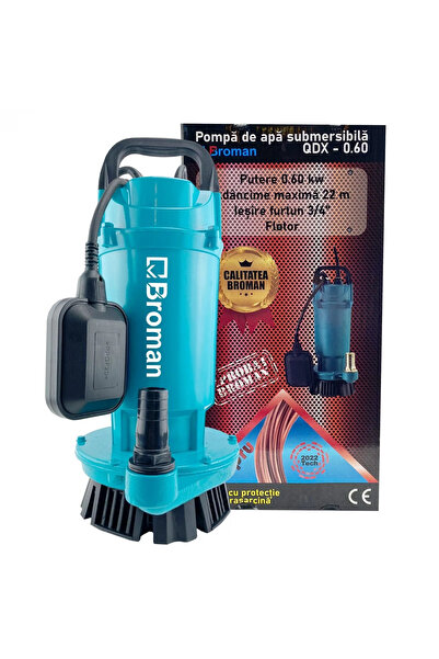 broman QDX60-22-0.6 submersible pump, 600 W, discharge 22 m, 30 m³/h, connect...