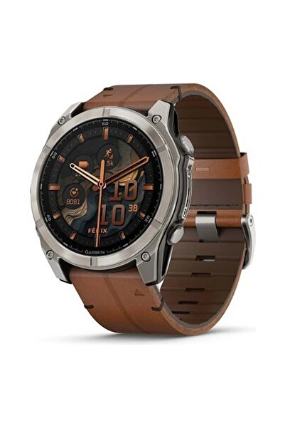 Garmin Fenix 8 – 51MM Amoled Sapphire Karbon Gri Dlc, Deri Kayışlı