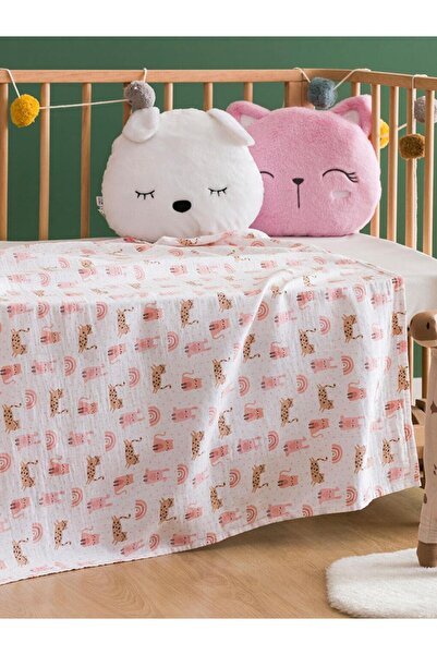 LC Waikiki Printed Baby Girl Muslin Blanket 90X100 cm (S4)