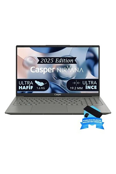 CASPER Nirvana X600.7430-DF00X-G-F-D2D1 Amd Ryzen 5-7430U 32GB Ram 1tb Nvme SSD Freedos + Kablolu Kl