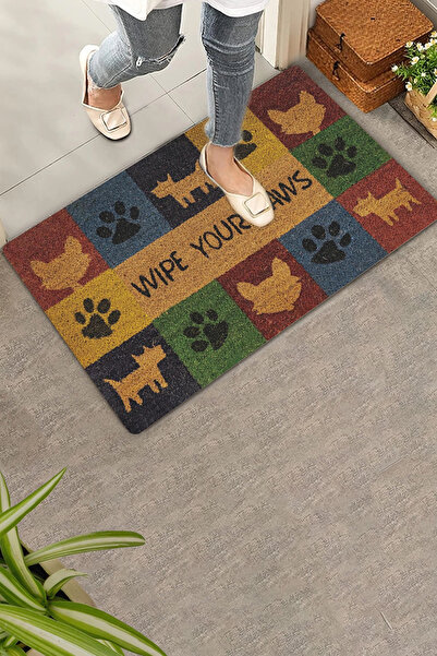 Valerine Life Wipe Your Paws Welcome Doormat with Cat and Dog Icons 45X70Cm