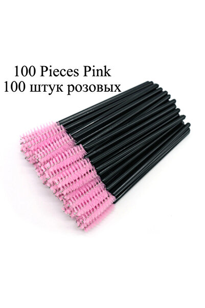 Choice3 100pcs Pink 100Pcs Disposable Micro Eyelash Brush Mascara Wands Appli...