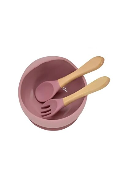 Optim Solution Σετ 10 τεμαχίων σερβίτσιων για μωρά και παιδιά, σιλικόνης/ξύλου με αντιολισθητικές βεντούζες, Elephant M