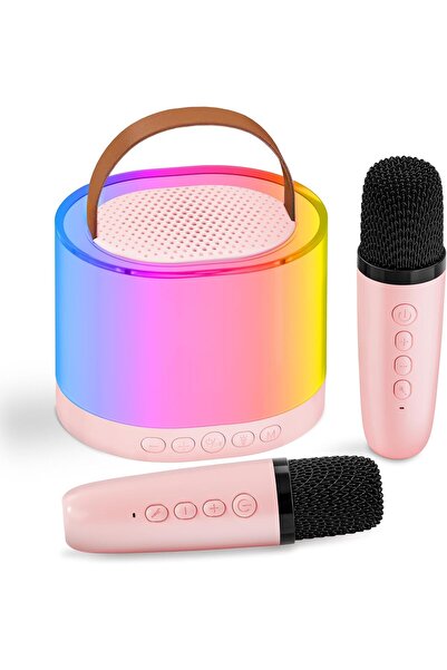 Generic جهاز كاريوكي صغير للأطفال، هدايا فريدة للبنات والأولاد مع مصباح ملون، ألعاب كاريوكي للأطفال