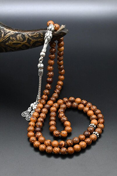 Prestige Натуральний яшмовий чотки 99 штук, 925 проба срібла, з бахромою, 6 м...