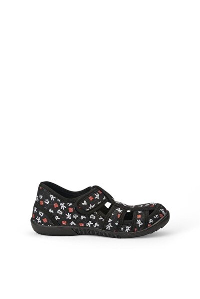 Tuğba Ortopedi 588-2 Orthopedic Boys' Black Non-Slip Sole Nursery & Home Shoes Slippers