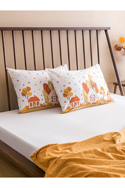 LC Waikiki Create Your Style from Uzg Store |   Autumn Themed Cotton Pillowcase Set of 2 50X70 cm
