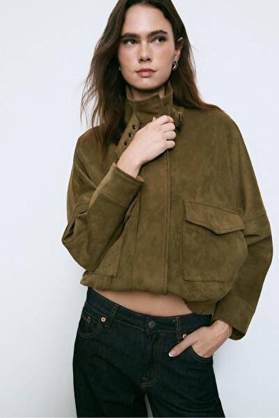 Stradivarius Oversized faux suede jacket