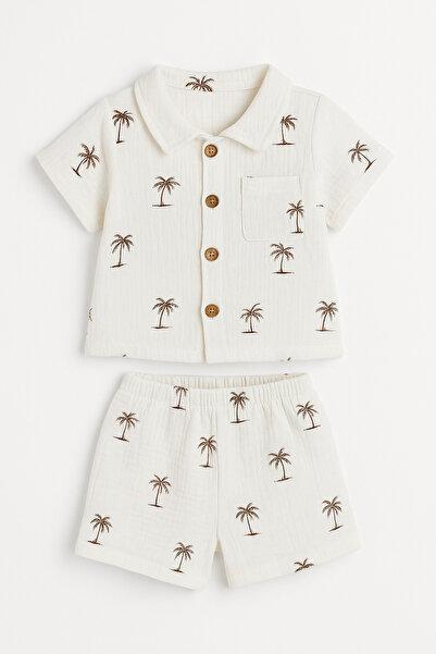 greenmoss Palm Tree Patterned Muslin Children's Set
