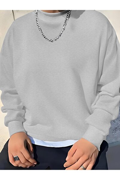 Genel Markalar Unisex Balıkçı Yaka Sweatshirt – 2 İplik Şardonlu Pamuk Polyester Kumaş – Rahat & Şık