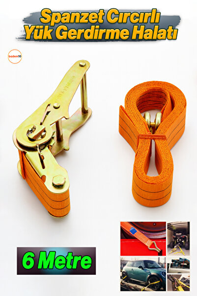 Badem10 6 Metre Sonsuz Gırgır Spanzet Yük Gerdirme Halat Eşya Sabitleme Sapan...