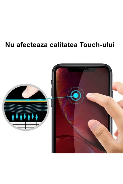 Flippy Tempered Glass Screen Protector for Samsung A70 Full Glue Privacy 9H Black