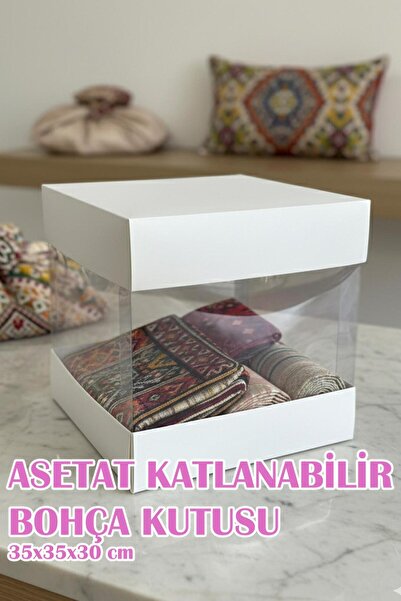 Dantelux Asetat Çeyiz Kutusu (Şeffaf - Katlanabilir - Pratik Kurulum) Büyük B...