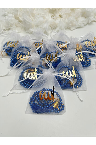 lenagiftworkshop Tasbih de perle într-o pungă cu inscripție cadou în albastru...