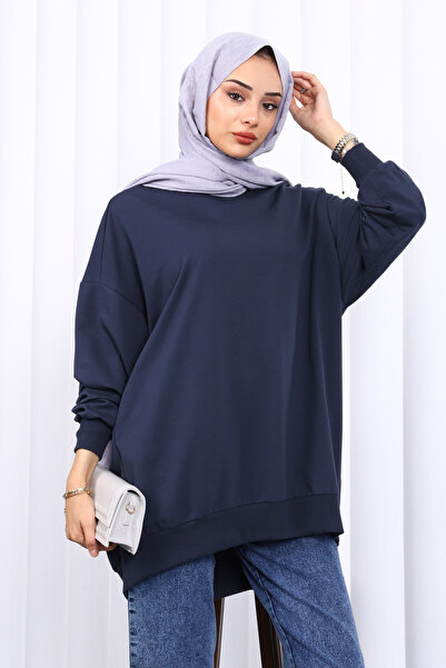 İmajButik Φούτερ Oversize σε ανθρακί χρώμα με κοντό μπροστινό μέρος και μακρύ πίσω μέρος