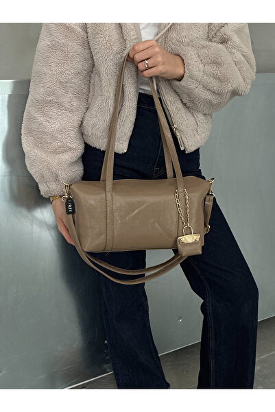 LOVELYSTORE حقيبة يد وكتف نسائية من الجلد بحزام مزدوج موديل فانيتا (35×17)