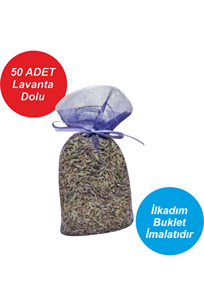 ilkadimbuklet 50 Adet Doğal Lavanta Kesesi – Lavanta Dolu, Araba & Dolap Kokusu, Güveye Karşı Doğal çözüm