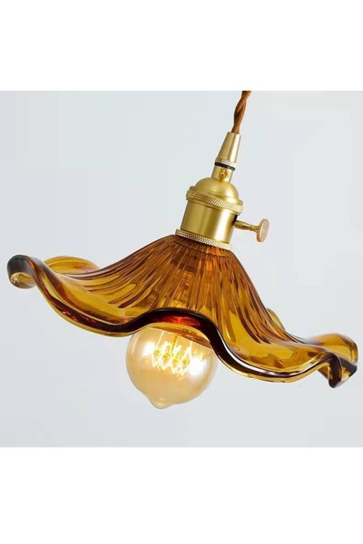 Choice No light bulb Amber Nordic Style Simple LED Pendant Light Fixtures Bedroom Living Room Bar Colorful