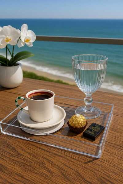 Calke Coffee Presentation Tray Transparent Plexi Crystal 2 Units