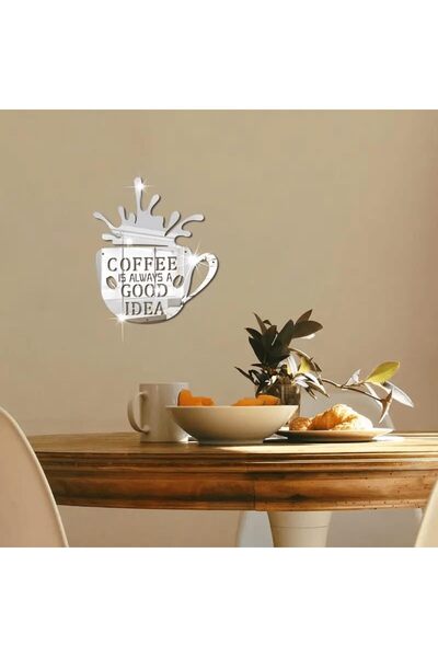 Slasa Reflective Silver Acrylic Wall Sticker by - Coffee is Always a Good Idea